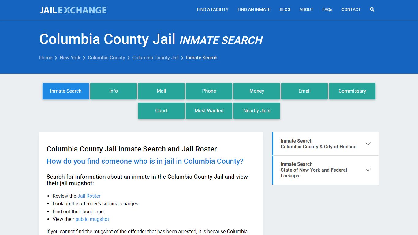 Inmate Search: Roster & Mugshots - Columbia County Jail, NY